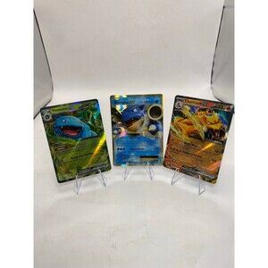 Charizard Venusaur & Blastoise Pokémon Cards -ULTRA RARE 3 Card EX Set Starters!